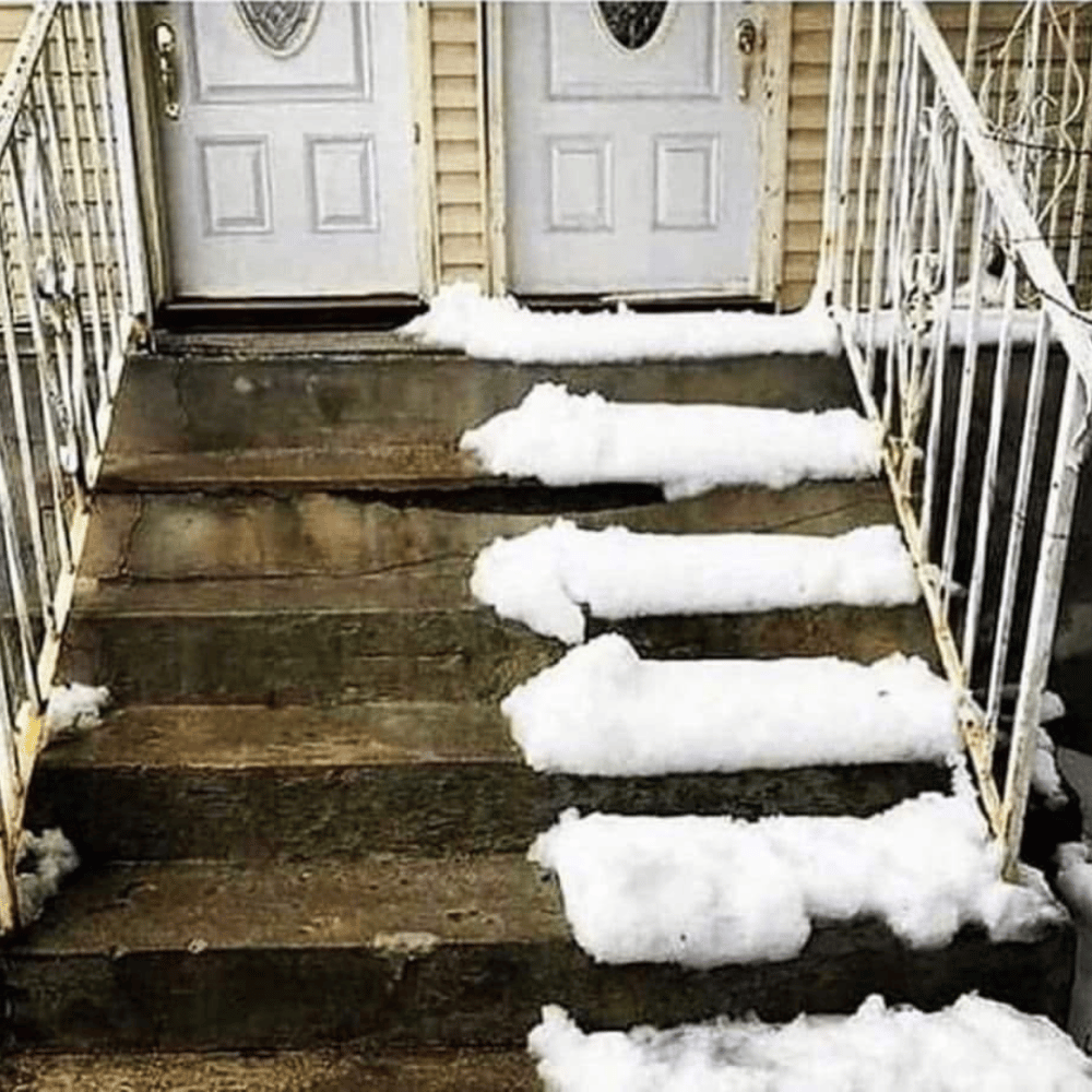 Schnee Treppen